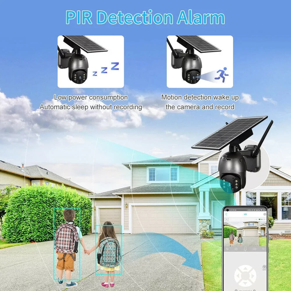 Audio, 2-Way PTZ Surveillance Human Wireless Waterproof, Camera, Security 1080P CCTV IP66 Detection, WIFI Outdoor Detection PIR AI Solar Motion HD DFITO Camera Camera Security