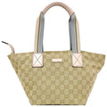 Pastel Leather Women's GG Pre-Owned Canvas Tote Handbag Pink Blue Beige Bag (Good) 131228