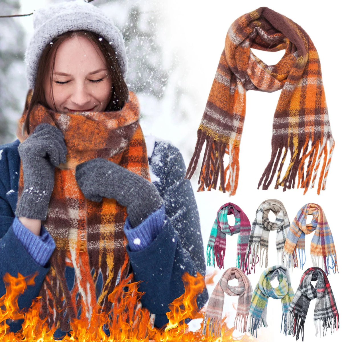 Women Scarf Soft Soft Plaid Scarf Fall Pack Scarves 1 Christmas Blanket Lightweight 2022 Scarf Large Warm Shawl Gift For Winter Thermal Classic Warm Women Tassel Wrap Scarf Scarf Scarves