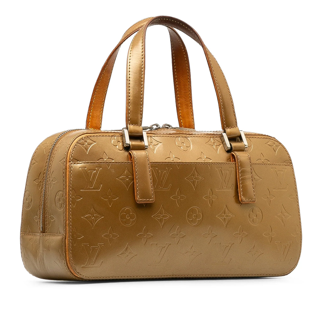 Pre-Owned Calf Top Unisex Mat (Good) Handbag Authenticated Leather Brown Monogram HandleBag Shelton