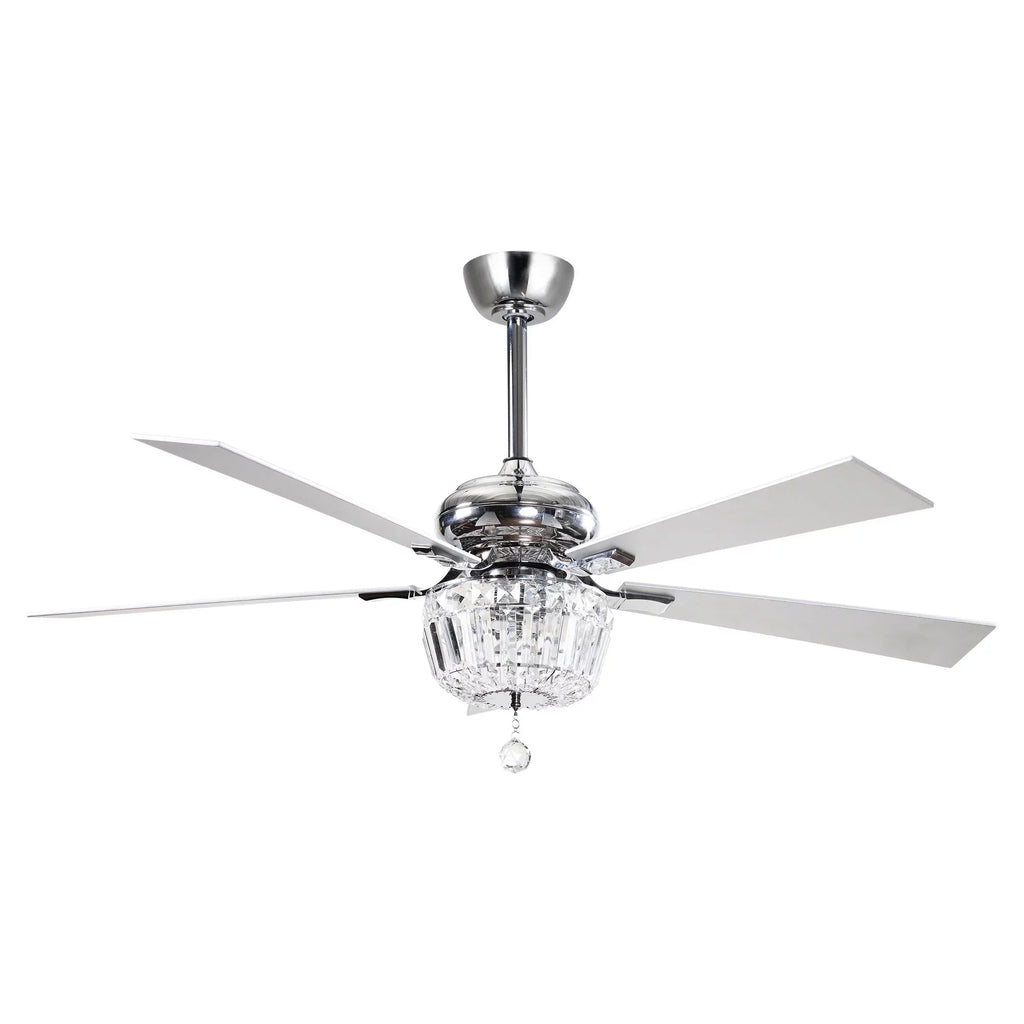 Ceiling Light Included Fan Uncle Brushed Remote Crystal Fan 48 5 Ceiling Chandelier Fan Blades, Not Inches with Reverse 2 Modern and Ceiling Nickel and Bulb with Parrot