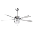 Ceiling Light Included Fan Uncle Brushed Remote Crystal Fan 48 5 Ceiling Chandelier Fan Blades, Not Inches with Reverse 2 Modern and Ceiling Nickel and Bulb with Parrot