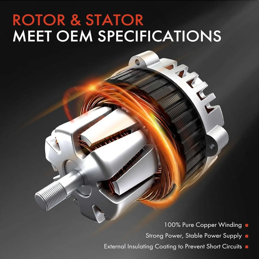 2012-2014, Ridgeline 6-Groove Replace# A-Premium 2011-2013, V6 12V Alternator Compatible 2012-2015, 3.5L, Odyssey CW with Pulley, Pilot 31100-RV0-A01 Honda 130Amp