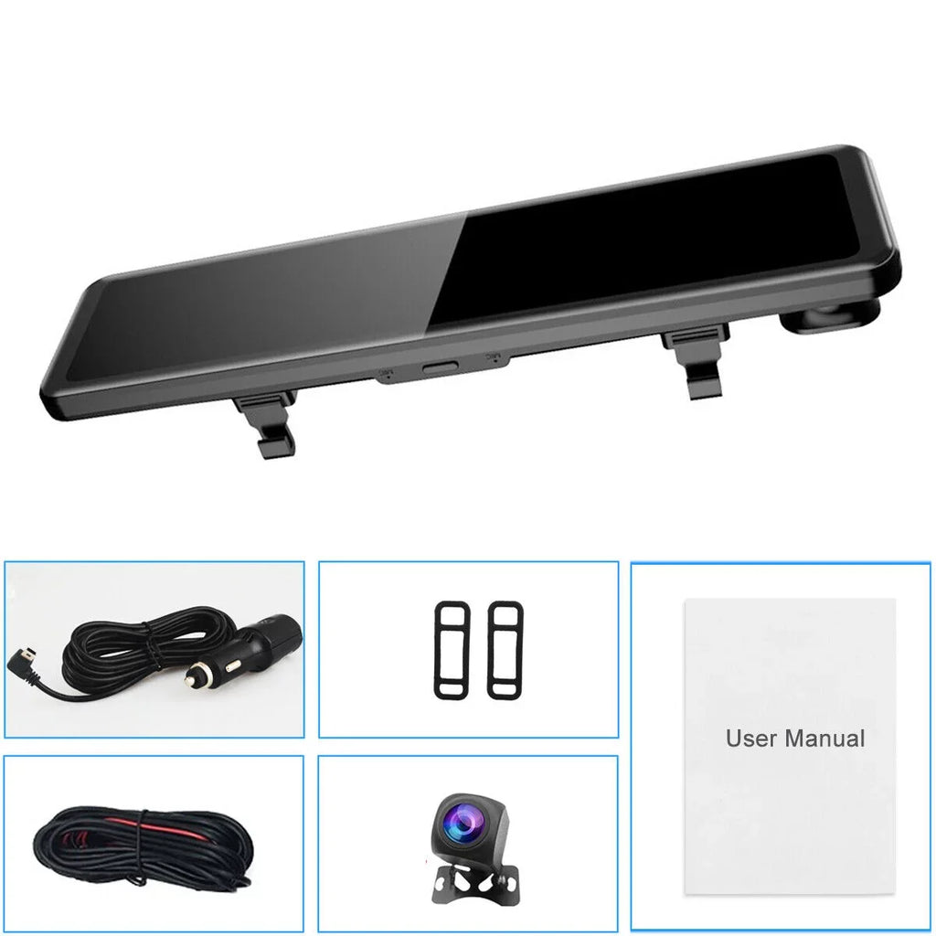 Dash Screen Camera Touch for Front Car 12inch Camera Dual 4K Backup Ele-mall Rear Cam, Wide Dual Dash w/Night Angle Car G-Sensor Vision