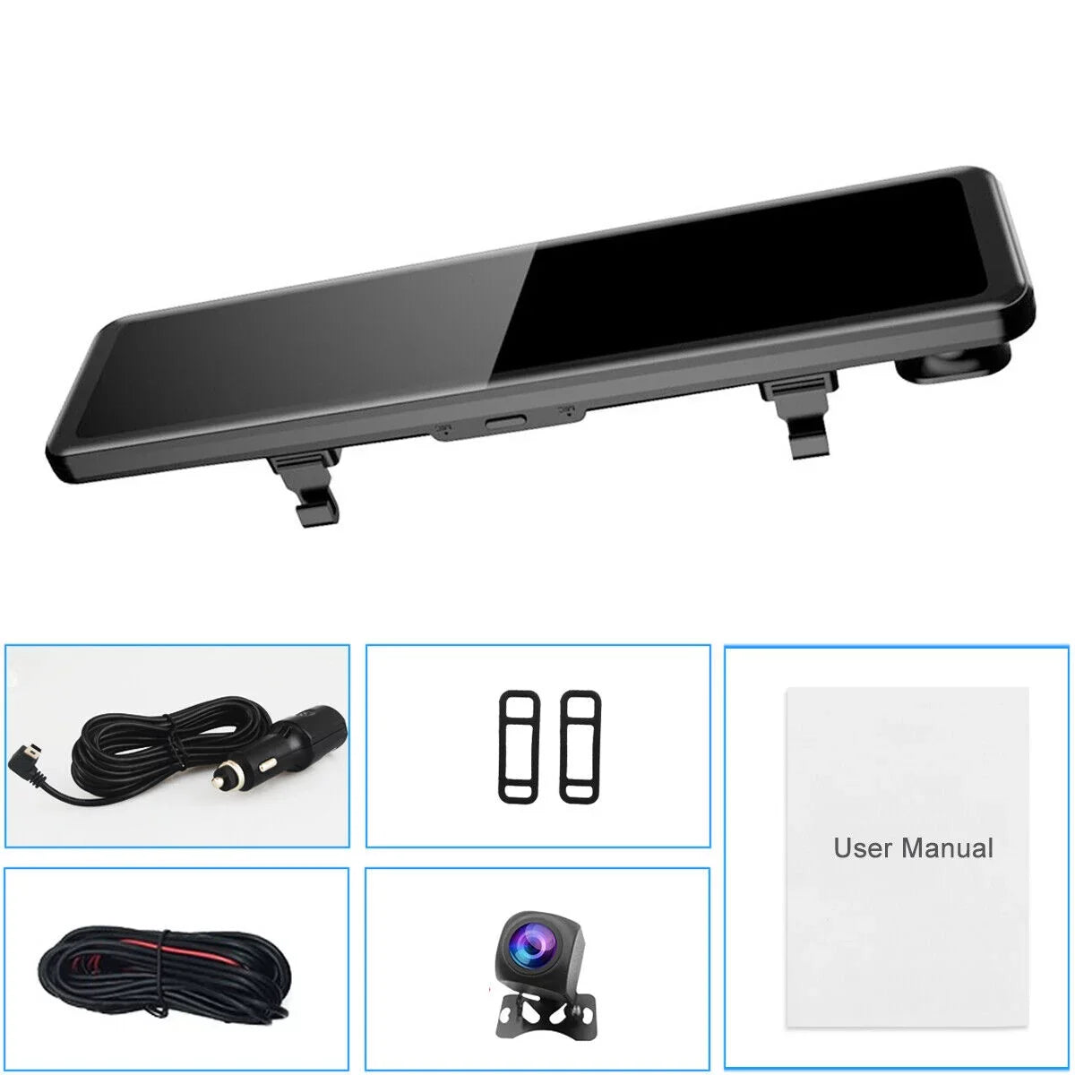 Dash Screen Camera Touch for Front Car 12inch Camera Dual 4K Backup Ele-mall Rear Cam, Wide Dual Dash w/Night Angle Car G-Sensor Vision