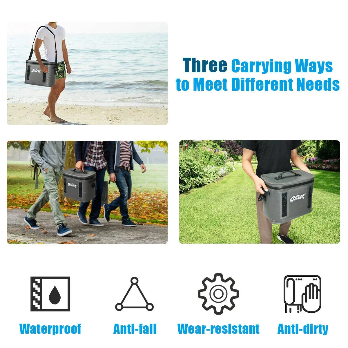 Cooler Bag Picnic For Portable Gymax Water-Resistant Soft 30 Cans Insulated Leak-Proof