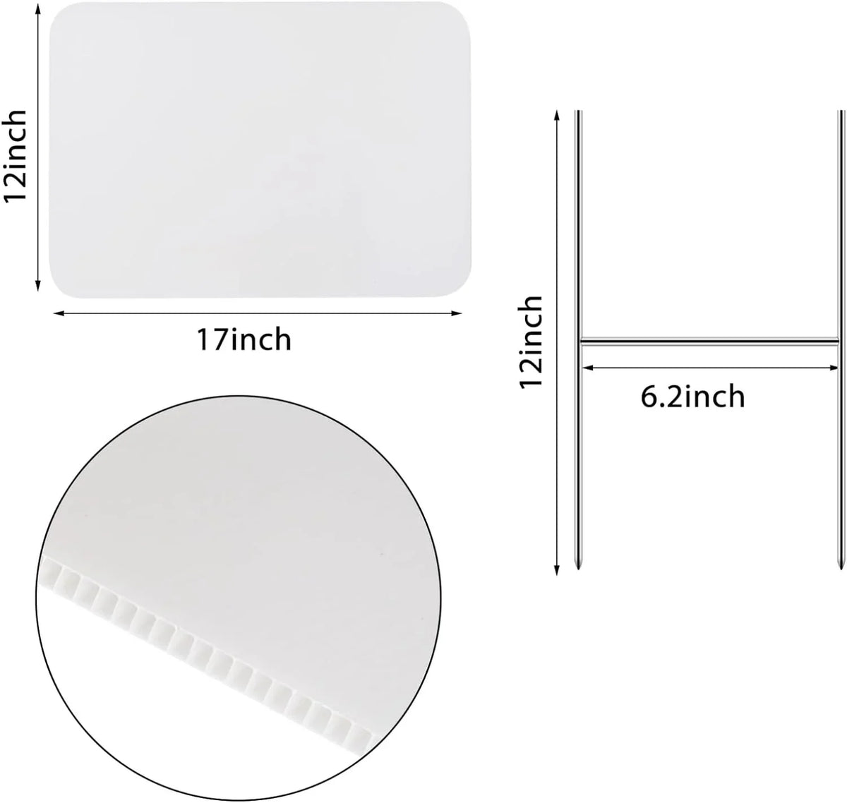 Garden Garage 12 Pack Stakes, Signs Sign White x Lawn Signs Rent,Party Blank 17 Large House Happy Birthday, with for Sale Thten Sale, Yard Decorations, Open 4 Guidepost, Garage Inches Yard