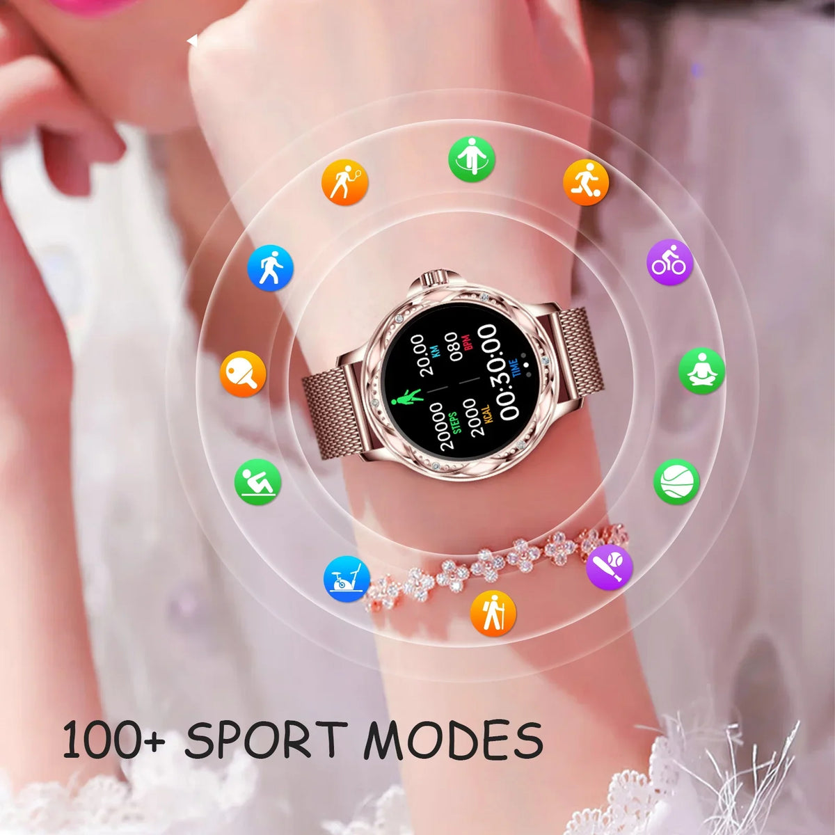 Smart VOPOCO for HD for (Answer/Make 1.2" Lightweight Calls) Screen Smartwatch Android iPhone Watch Women Sports