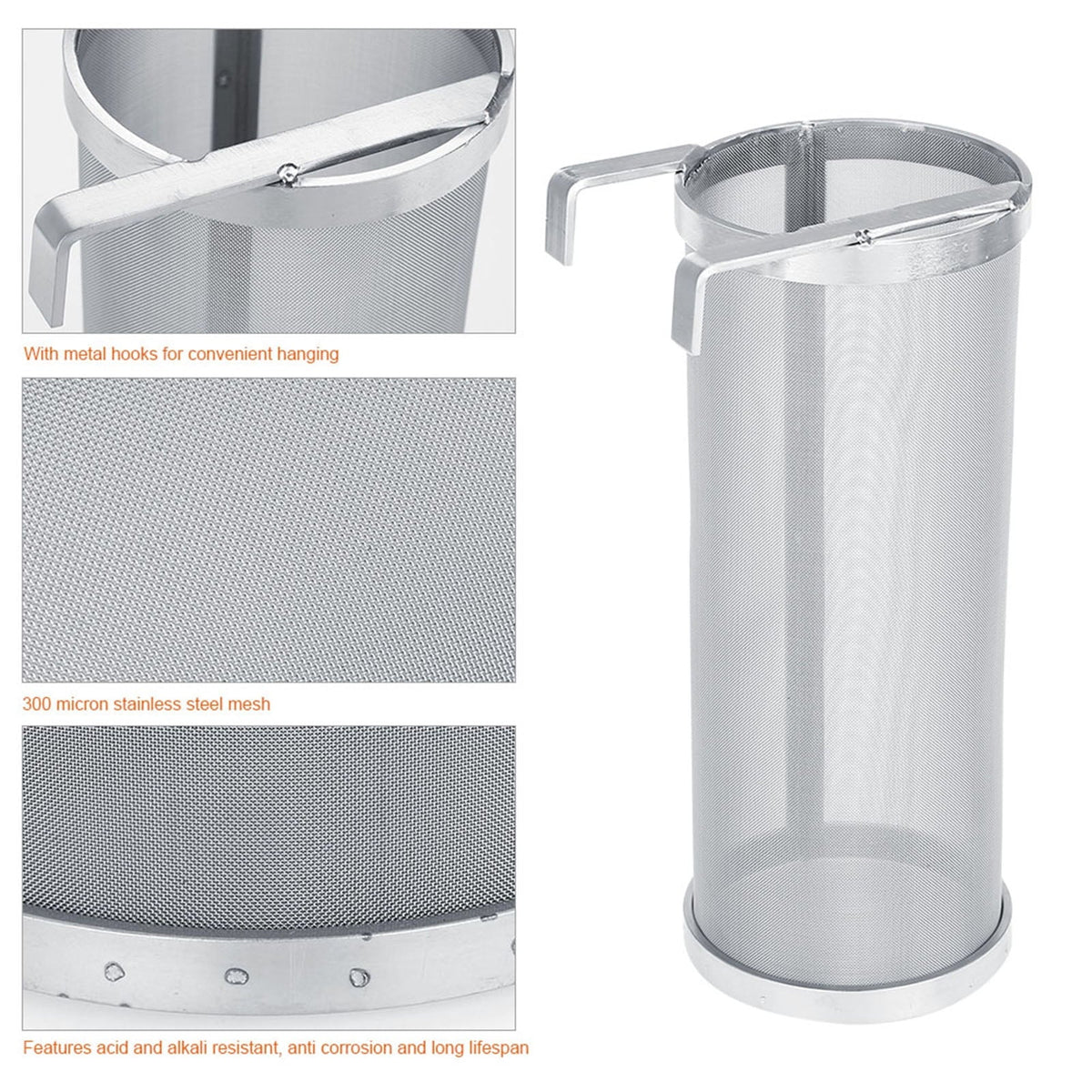 Mesh Micron Homemade Filter Filter,300 Beer 25.5cm) Hop Strainer 10 Stainless Brew : Regun (Size Steel Brew