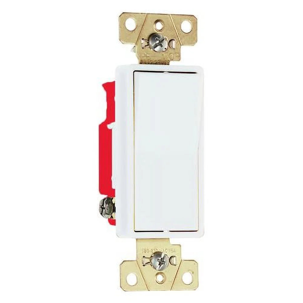 White, Decorator Wire Side 1-Pole Back 20A, Switch, & 120/277V, Each Legrand 2621WCC8