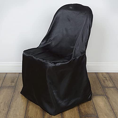 Folding pc Satin It Banquet Covers Party Make Black Reception Restaurant - Sparkles Leading Special Chair Wedding Linens 50 -