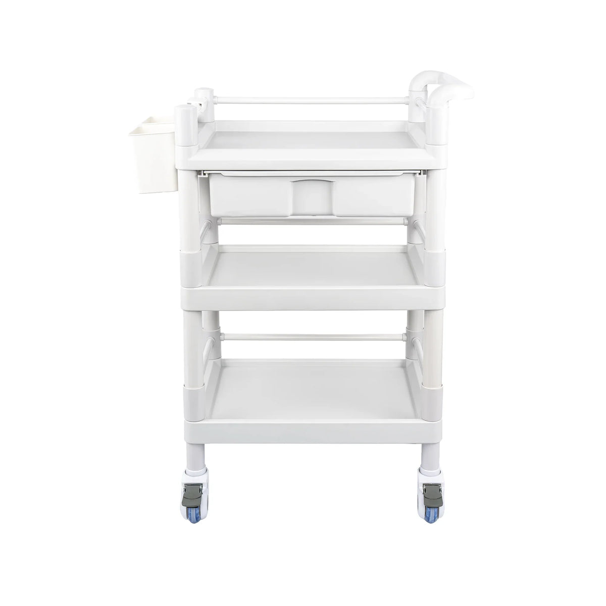 Hospital 500 Dirt Salon Tier Heavy Mobile Lbs Trolley Duty Drawers Cart for Beauty Clinic Spacious 360°Rotate Rolling Medical Cart Buckets Medical Wheels with 3 Utility Dental Trolley