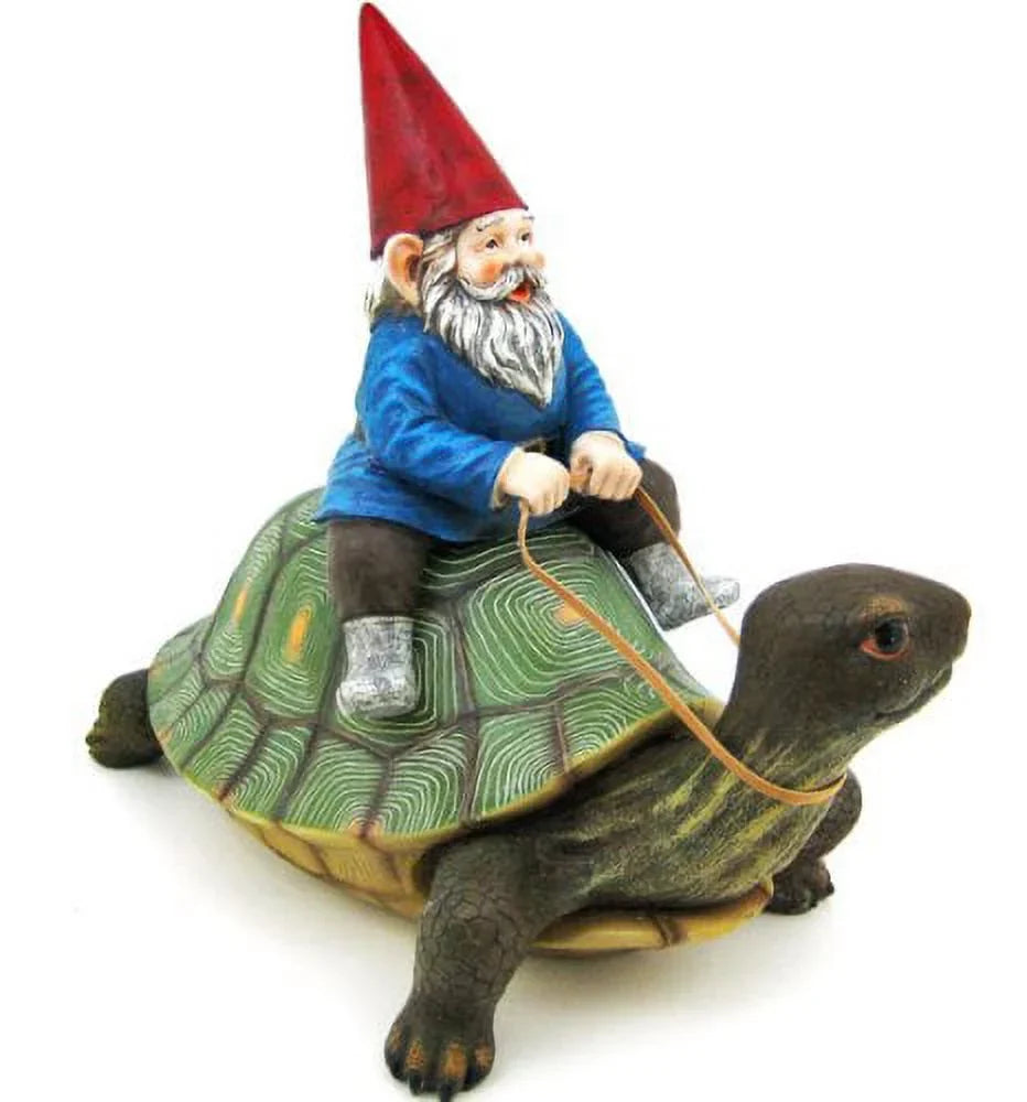 Label Pool Garden Riding Gnome Patio Large Turtle Statue Private