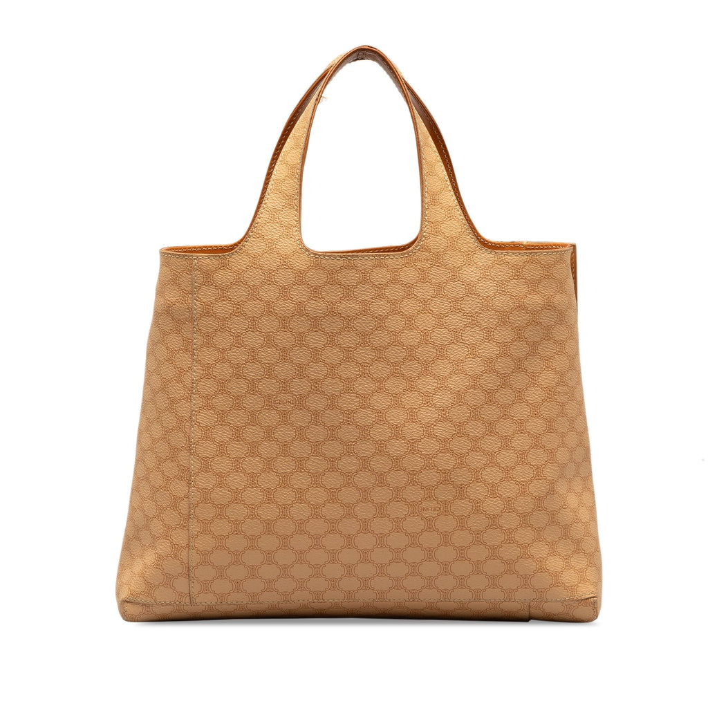 Tote Fabric Unisex Canvas Macadam Authenticated Coated Bag Celine (Good) Pre-Owned Brown