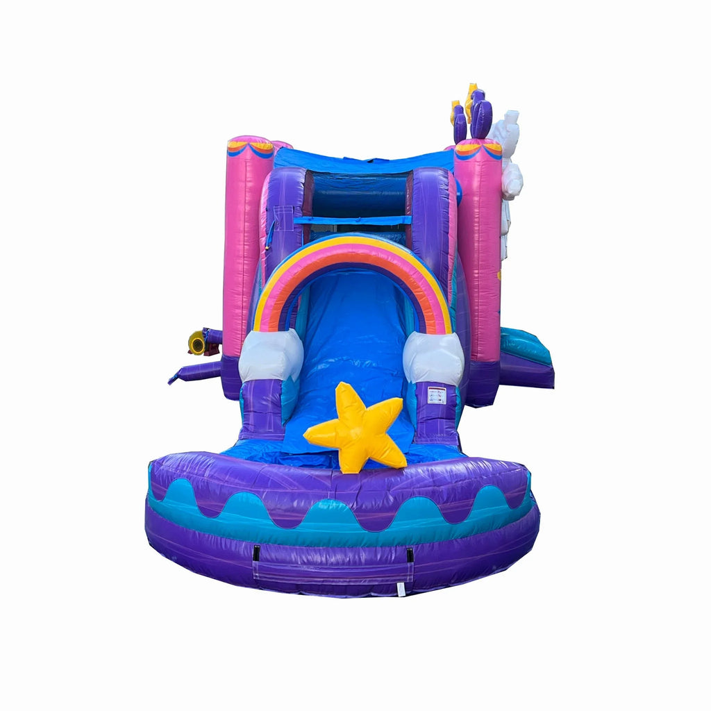 Outdoor Wet Commercial Basketball Pool Grade, Combo Vinyl, with and House XJUMP Bounce (with PVC Unicorn Dry Adults, Backyard, Inflatable Water Detachable 100% Air Kids Slide Blower), Hoop, for