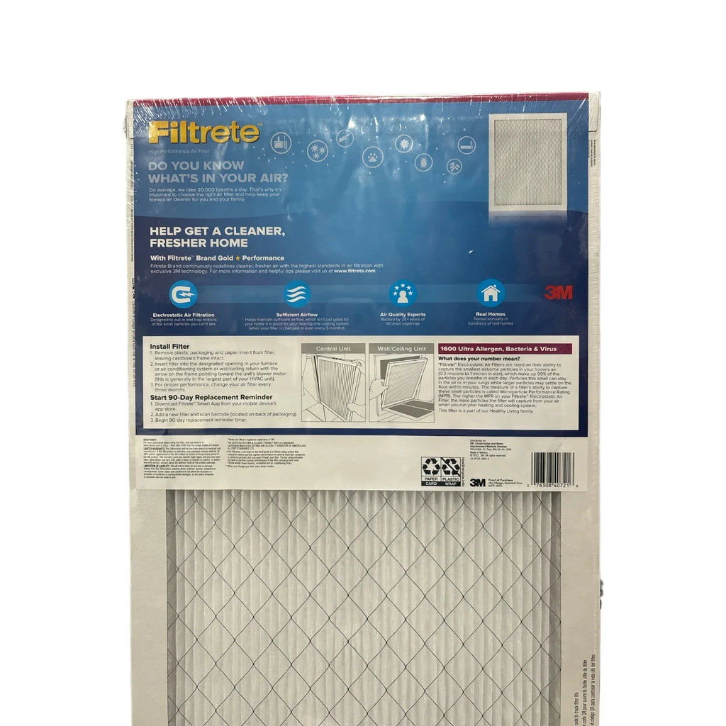 14x25x1 Bacteria (4 2X Filter Ultra MPR), Allergen Pack) & Filtrete Virus (1600