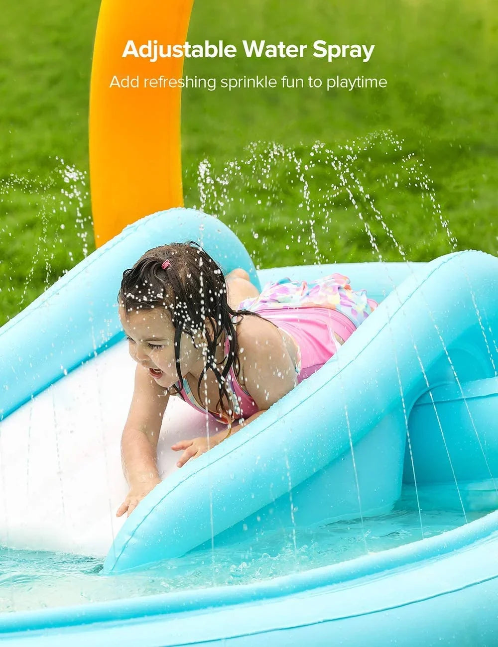 Backyard Slide 71'' for x 53'' Pool Garden Wading with Sable 110'' Center Play Children Kids x Inflatable