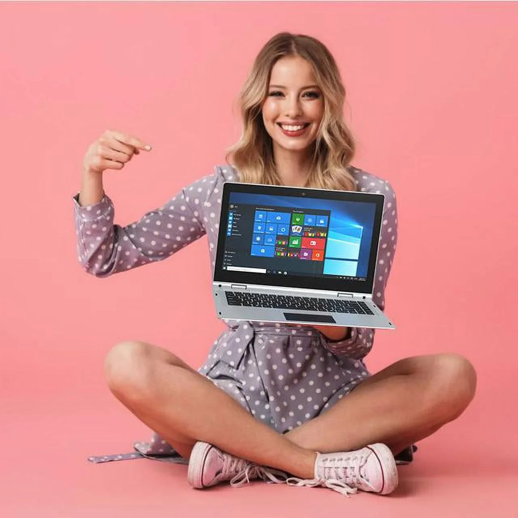 10 LTE-14.1” Pro, IVIEW Screen, High 1080 Megatron 1920 IPS 4GB/64GB Mouse 360° Resolution Windows 4G x and USB Touch
