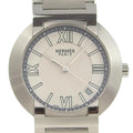 Hermes Steel Pre-Owned Watch White Dial Nomad Silver Stainless Display Quartz (Fair) NO1.710 Men's Made Swiss Analog