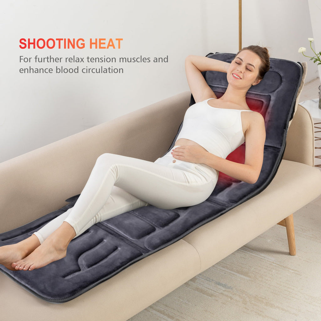 with Pad 2 Heating Seat Vibration Therapy Full Cushion Massage Body Comfier 10 Heat Massager pad Mat & with Motors Chair