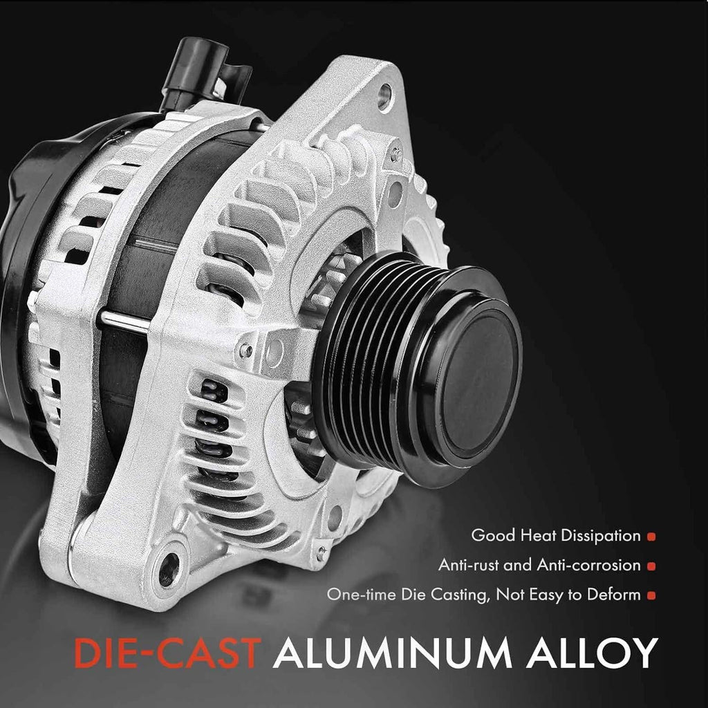 2012-2014, Ridgeline 6-Groove Replace# A-Premium 2011-2013, V6 12V Alternator Compatible 2012-2015, 3.5L, Odyssey CW with Pulley, Pilot 31100-RV0-A01 Honda 130Amp