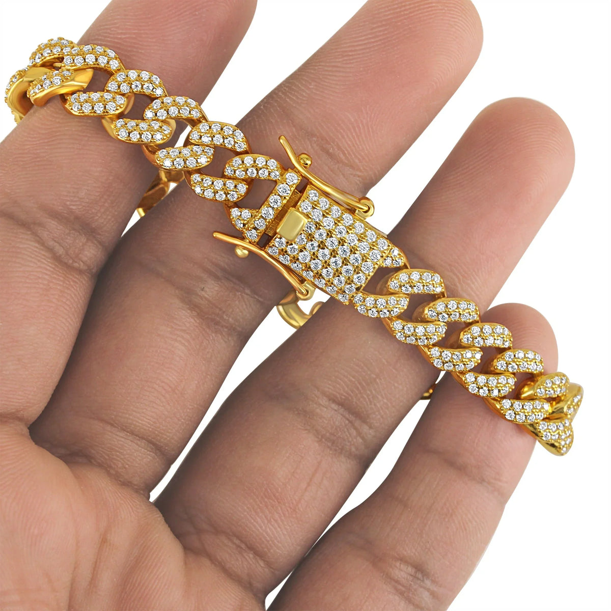 Cuban Passes Iced Miami wristband Silver 8 Tester Diamond Inch Diamond Moissanite Mens 12mm Sterling Custom
