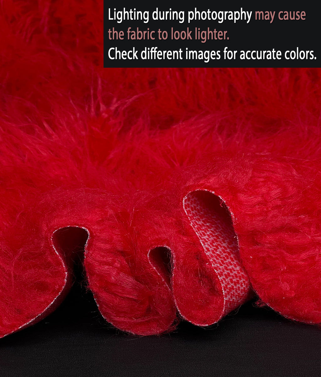 Sold by Cosplay Fake Yard Retardant FUR 3.5" Per Sewing / Japanese CURLY Red) Yak Craft, Faux Fire 58" Yarn Yard Pile Continuous 2.3oz Wide LONG (Fire