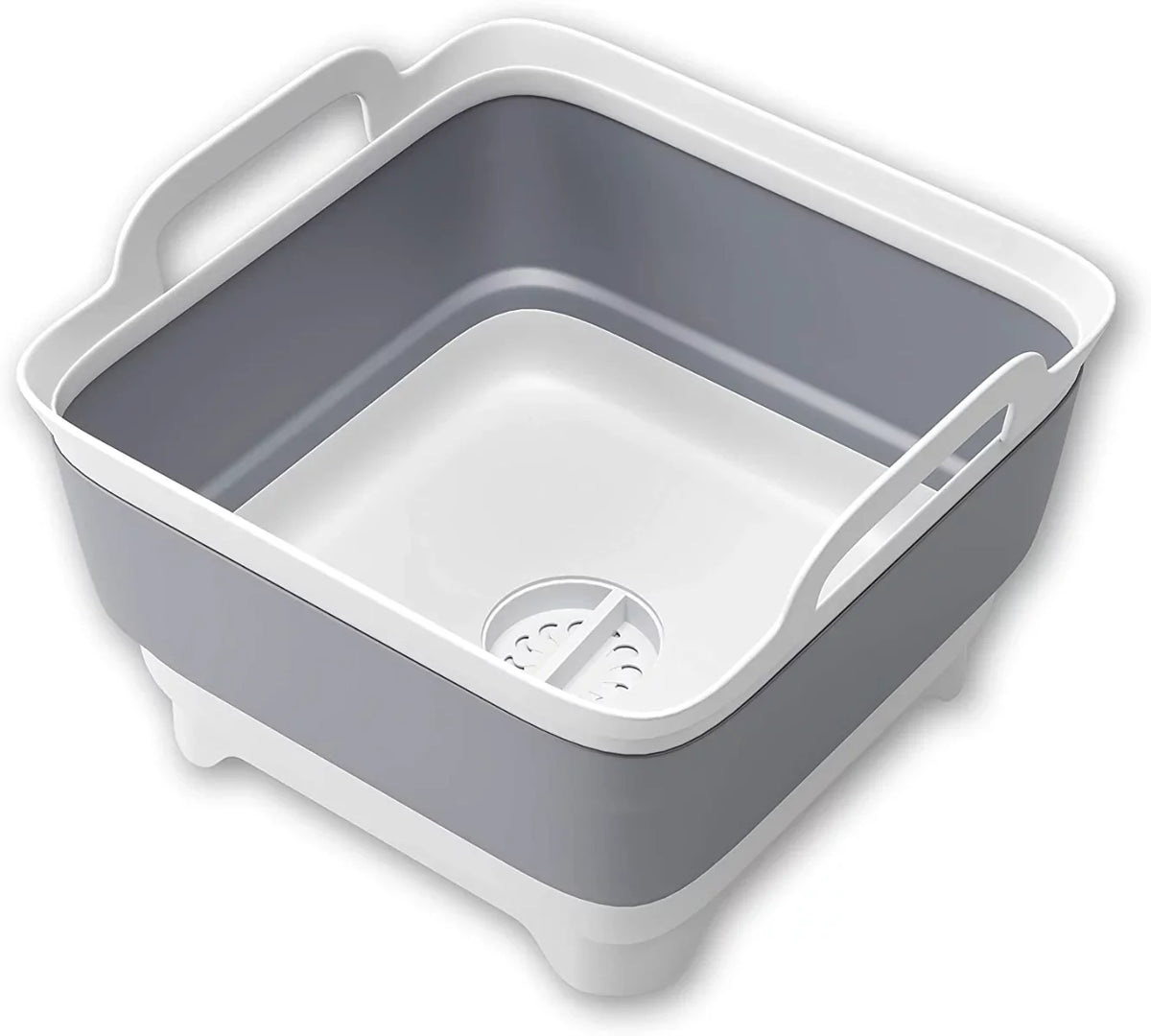 Laundry Plug(Gray) Tub Tub,Washing Collapsible Basin Draining Portable 2.4 with Gal(9L) Sink,Folding Imoment Dish