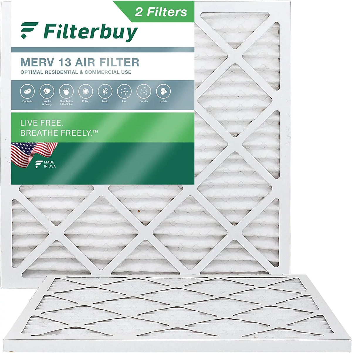 HVAC Furnace 14x14x1 Filters Pleated AC Air (2-Pack) 13 MERV Filterbuy