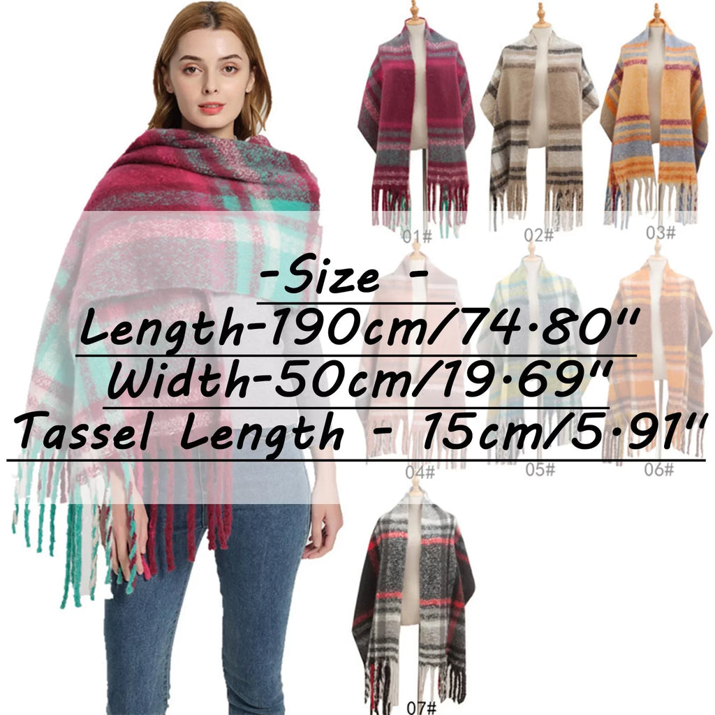 Women Scarf Soft Soft Plaid Scarf Fall Pack Scarves 1 Christmas Blanket Lightweight 2022 Scarf Large Warm Shawl Gift For Winter Thermal Classic Warm Women Tassel Wrap Scarf Scarf Scarves