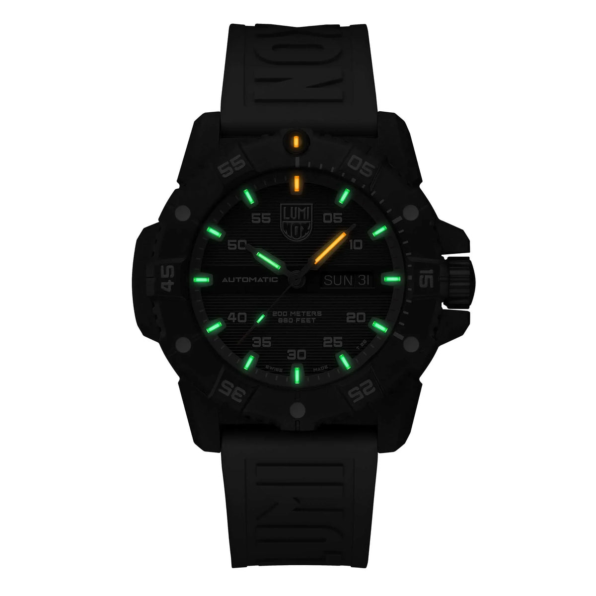 Men's Luminox Rubber Watch Carbon Seal XS.3862 Grey Strap Master