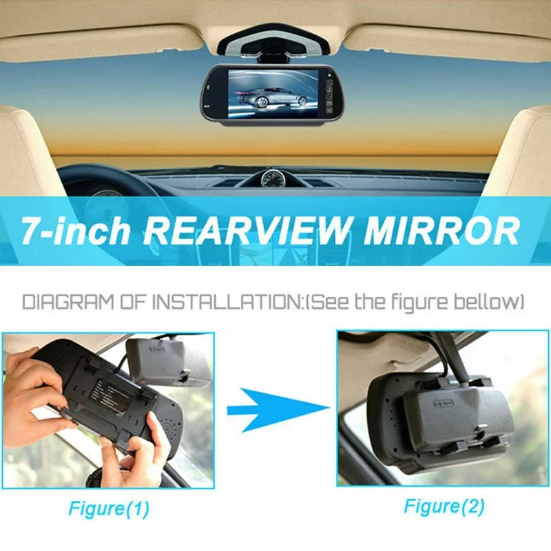 LCD Lens Rear Car 7" Reversing Bus MonitorSensors Screenfor View Car Camera
