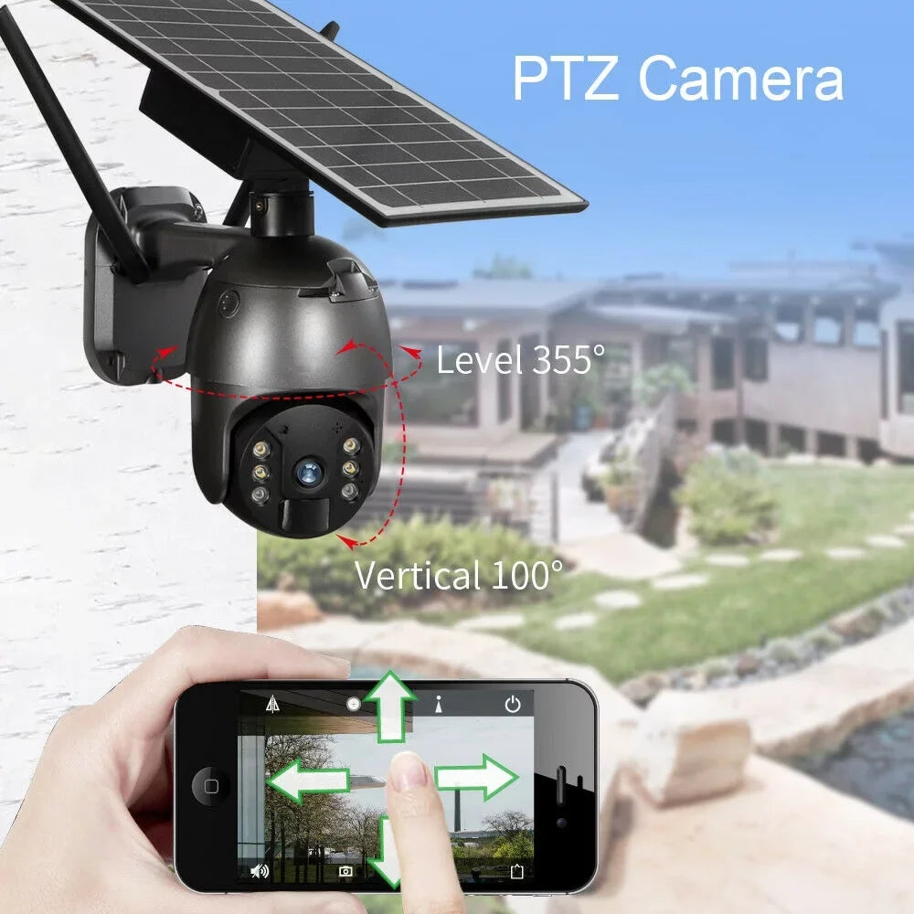 Audio, 2-Way PTZ Surveillance Human Wireless Waterproof, Camera, Security 1080P CCTV IP66 Detection, WIFI Outdoor Detection PIR AI Solar Motion HD DFITO Camera Camera Security
