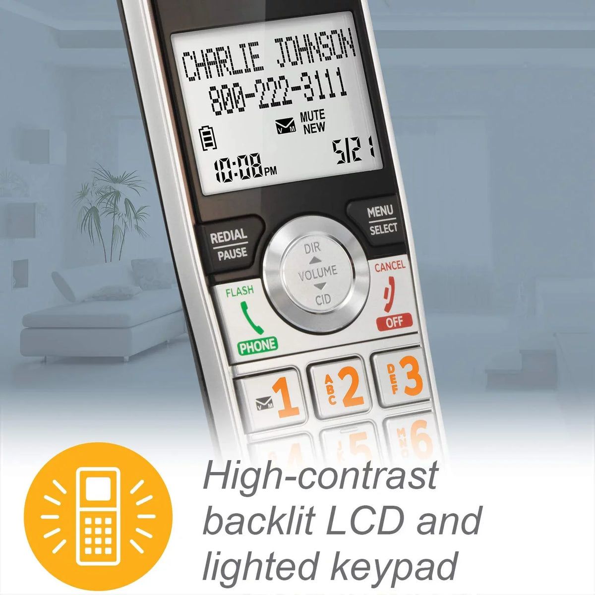 AT&T CL84107 DECT with with Phone 6.0 Blocker, Black/Silver Smart Call Handset Corded/Cordless 1 Expandable