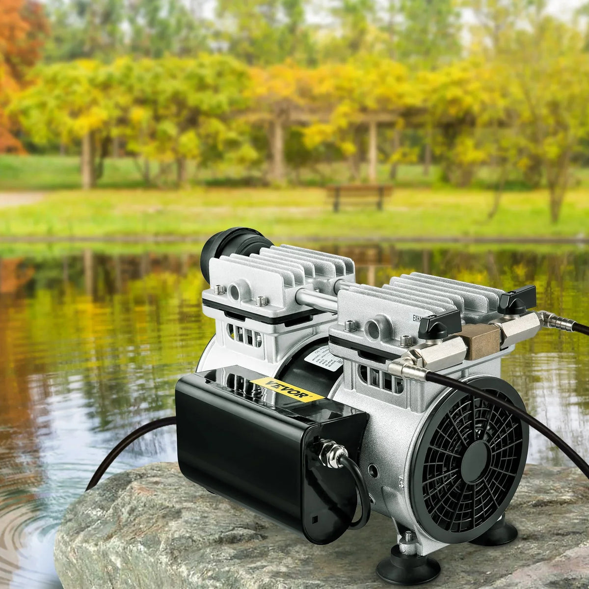 Deep System 4.7 Aeration HP Membrane CFM for & 3 Pond with Tubing 100' for 10" Aeration Diffuser VEVOR Lake Acres, Aerator 3/4 Weighted Water