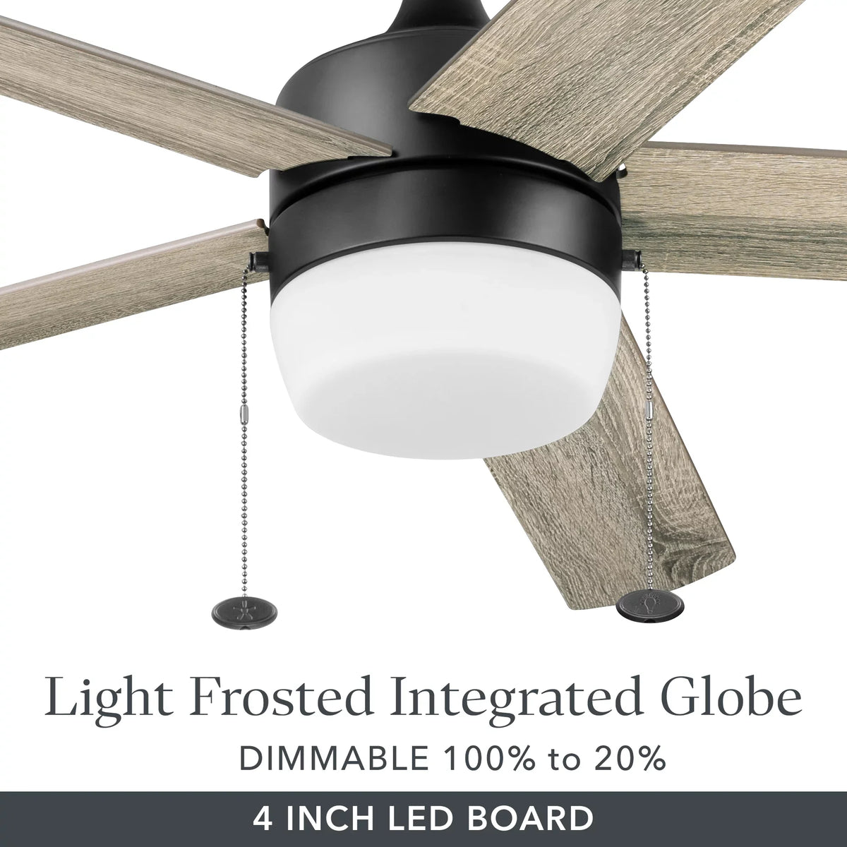 Reverse with Gardens Color Homes Temperature Indoor Light, Ceiling 52" & Airflow Black & Fan Adjustable Pearce Better