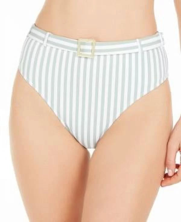 Emily US Swim WeWoreWhat JADEITE Striped Small High-Waist Bottom, Bikini