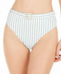 Emily US Swim WeWoreWhat JADEITE Striped Small High-Waist Bottom, Bikini