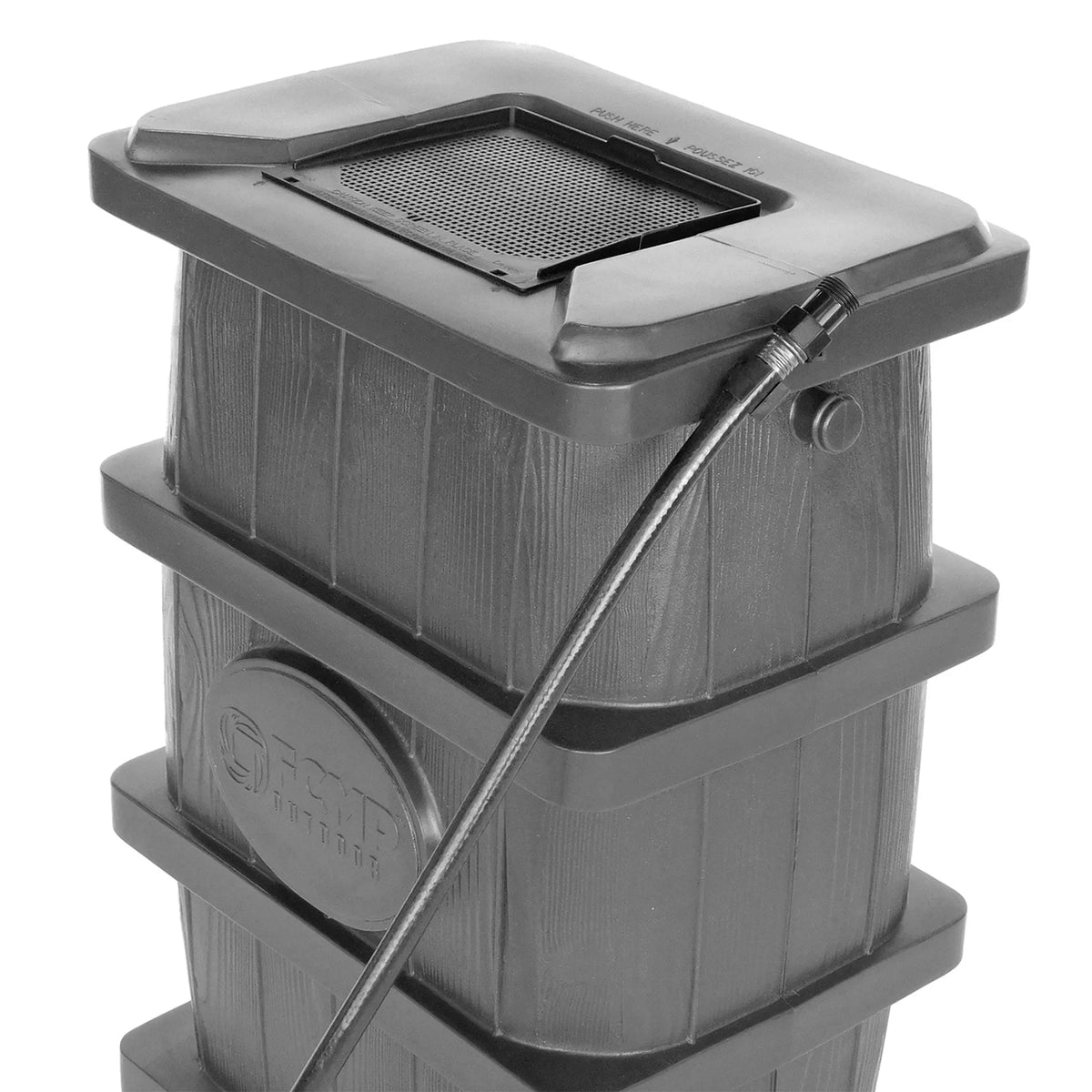 Outdoor Grain WG4000-GRY Rain Water Home Catcher Outdoor FCMP Wood Barrel