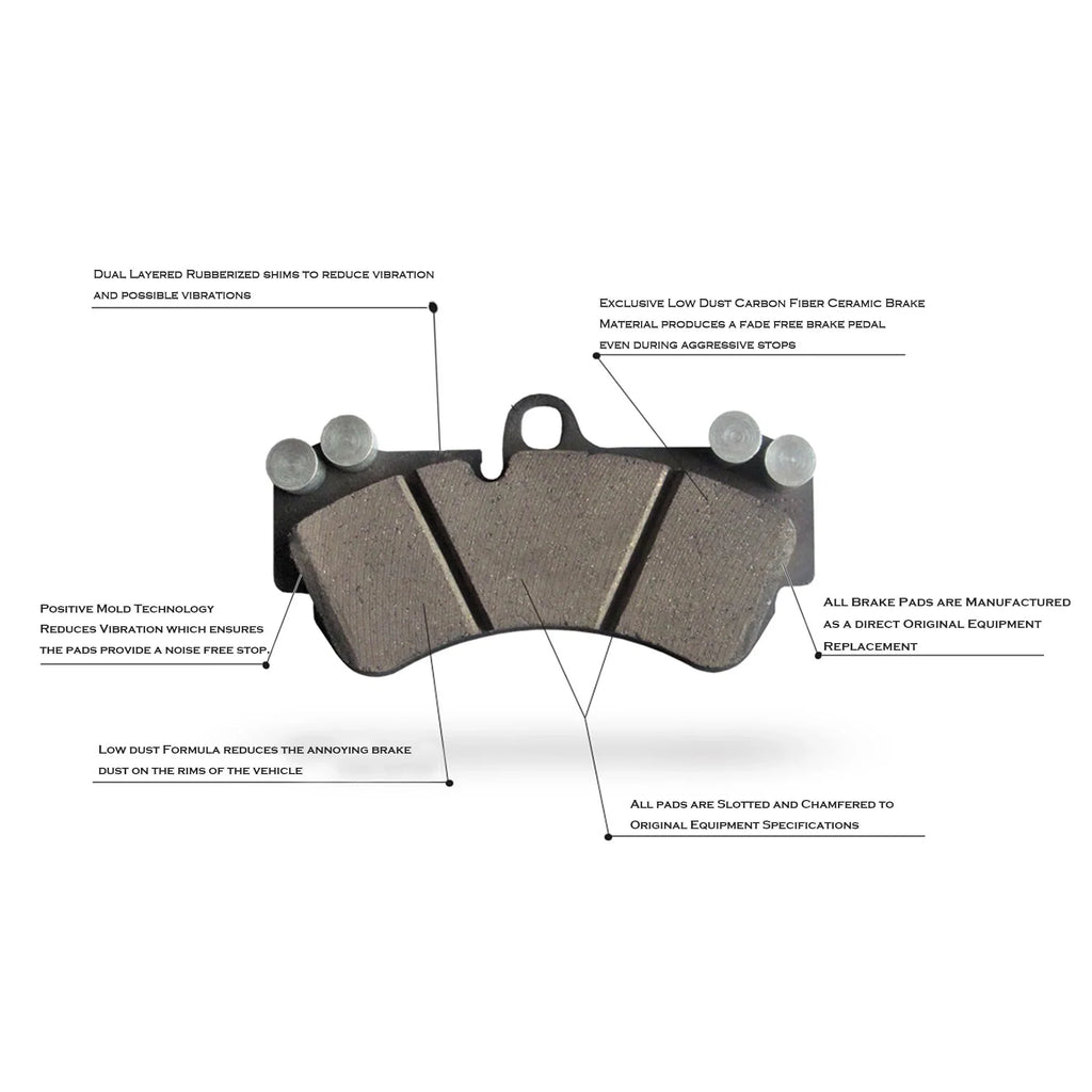 2010 Black Rear Kit Disc Fits Performance Front Dodge Brake Pad and Coated Approved C2706 Slotted, Rotor Drilled & Powder and Caliber 2011