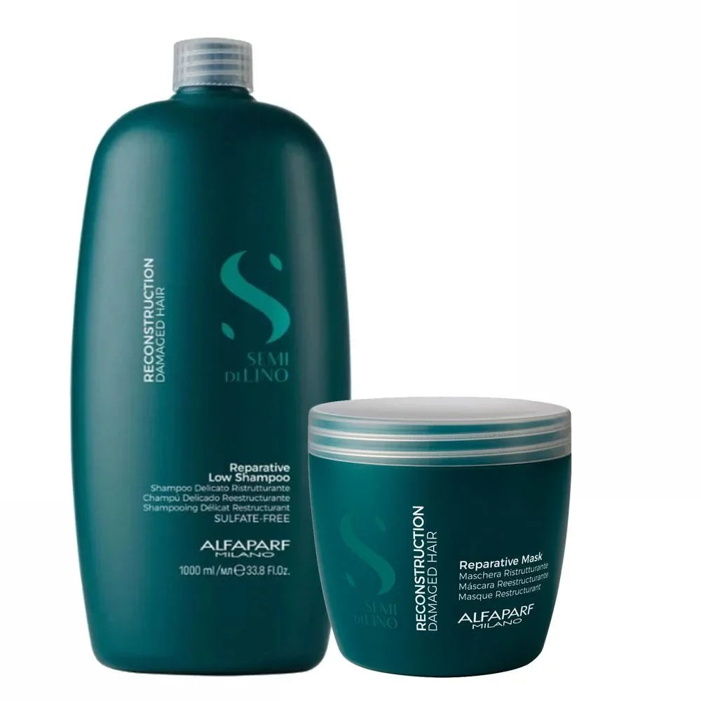 Alfaparf Semi Complete Shampoo Damaged Mask Di Hair Reconstruction Kit Hydration Lino Reparative