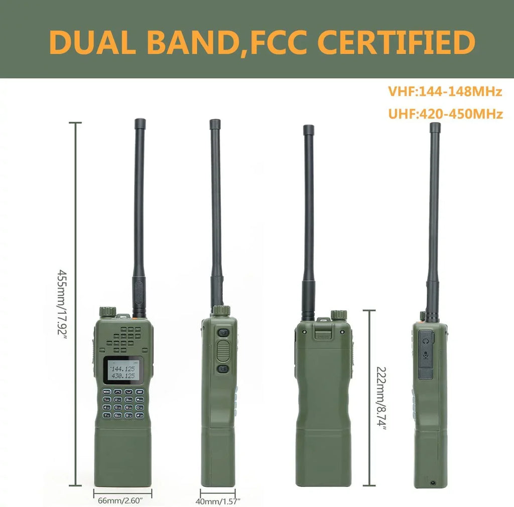 Charger Foldable Talkie Full mic,18.8 inch Programming Walkie Shoulder Long Radio ABBREE&BaofengAR-152 Cable Rechargeable with Two 10W and Antenna,USB AR-152 Tactical Bag Kit Cable,AR-152 Range Way