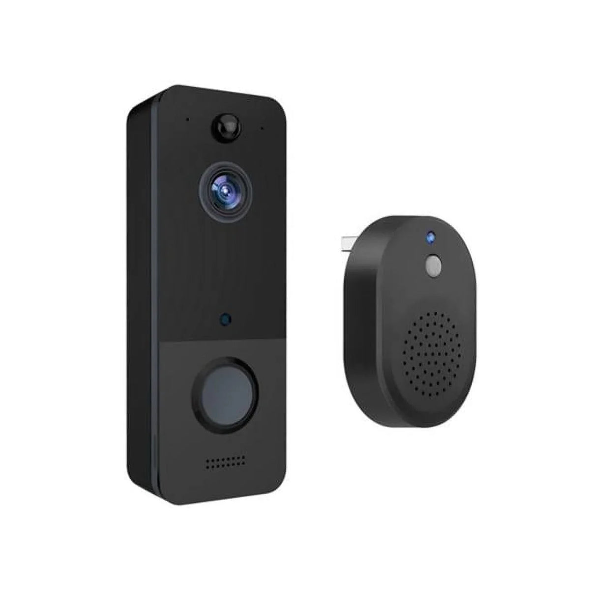 Smart Door Night FFF-GPCT3715 Way Camera Vision Intercom Detection Doorbell Finds Phone Security Black Video Wireless Battery Ring Audio Operated, Wi-Fi Motion 720P Two Fab Fresh