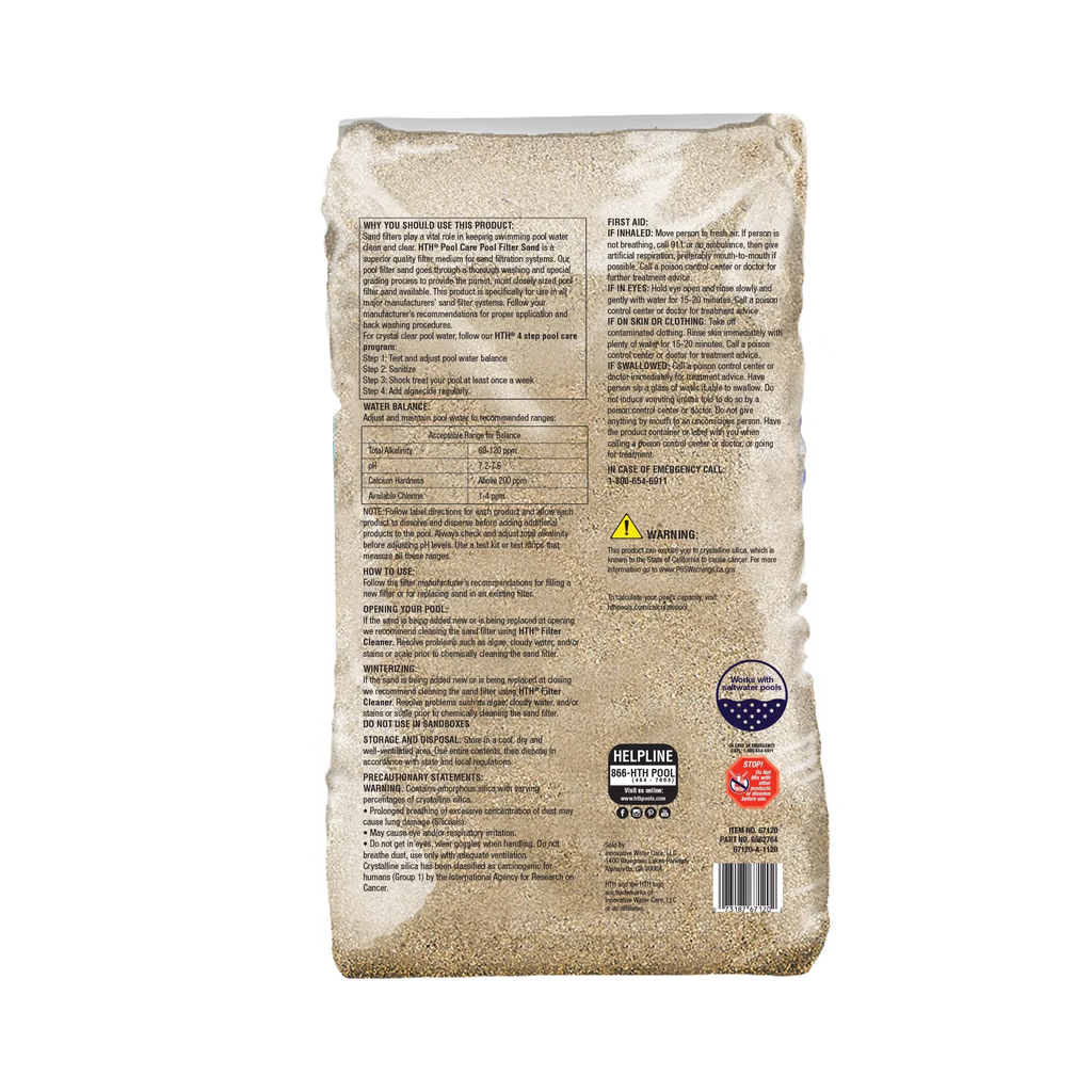 50lb Filter for Swimming Pools, Sand Pool Care HTH Pool