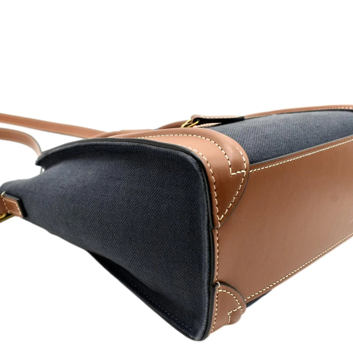 Bag Denim Pre-owned Bicolor Luggage Crossbody Leather Tote CELINE