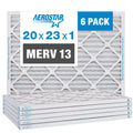 Furnace MERV Air Air 6 Filter, AC Pleated 13 Aerostar Filter, 20x23x1 Pack