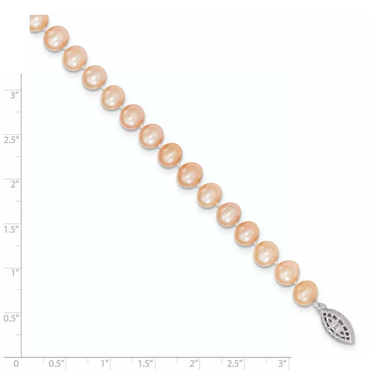 Primal wristband Sterling Pearl 6-7mm Cultured Rhodium-plated Freshwater Pink Silver Silver