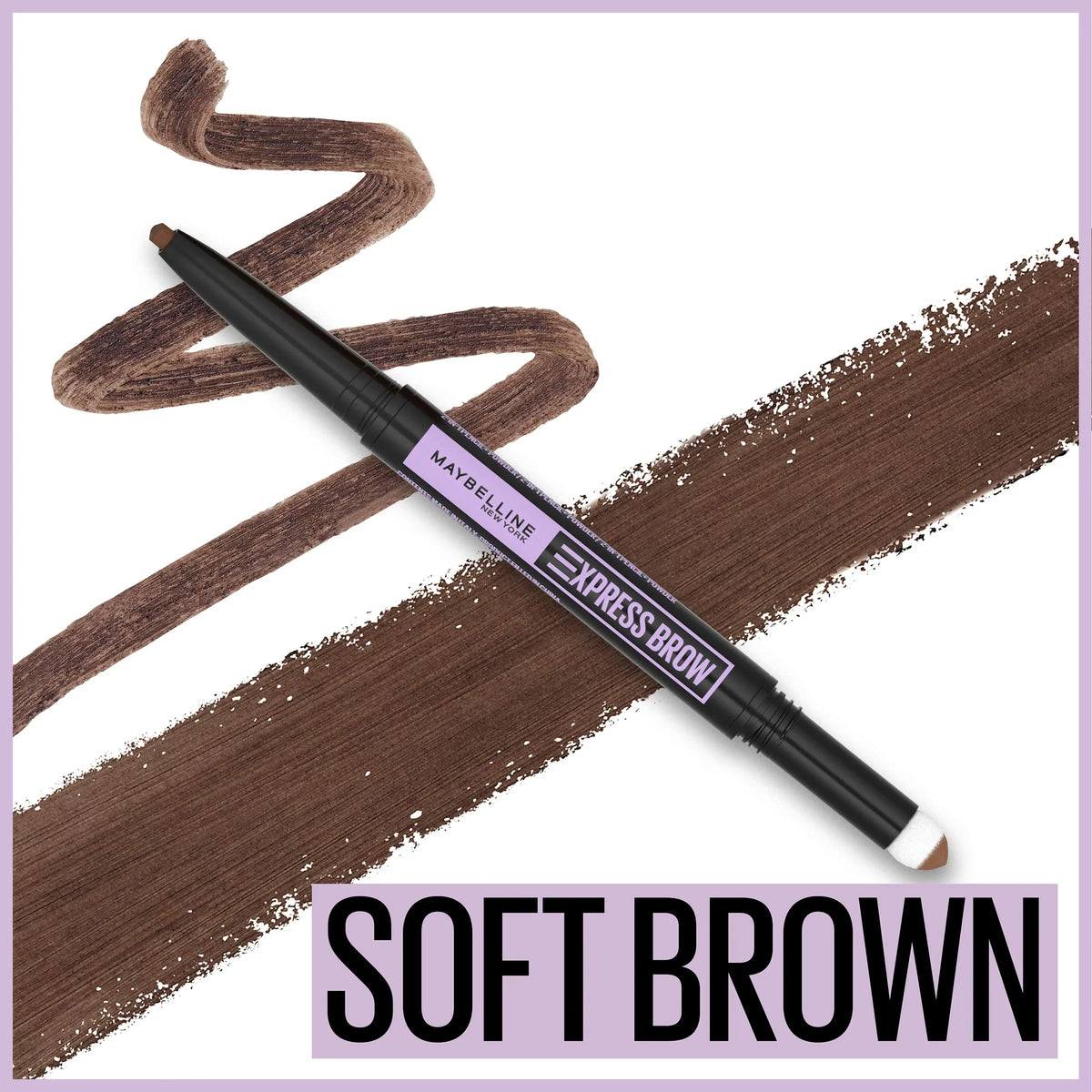 2) Brown, 0.02 2-In-1 Fl. (Pack Ounce, Pencil Soft Maybelline 0.02 Express 255 Of Fluid_Ounces Brown, Powder, Brow And Soft York Maybelline New