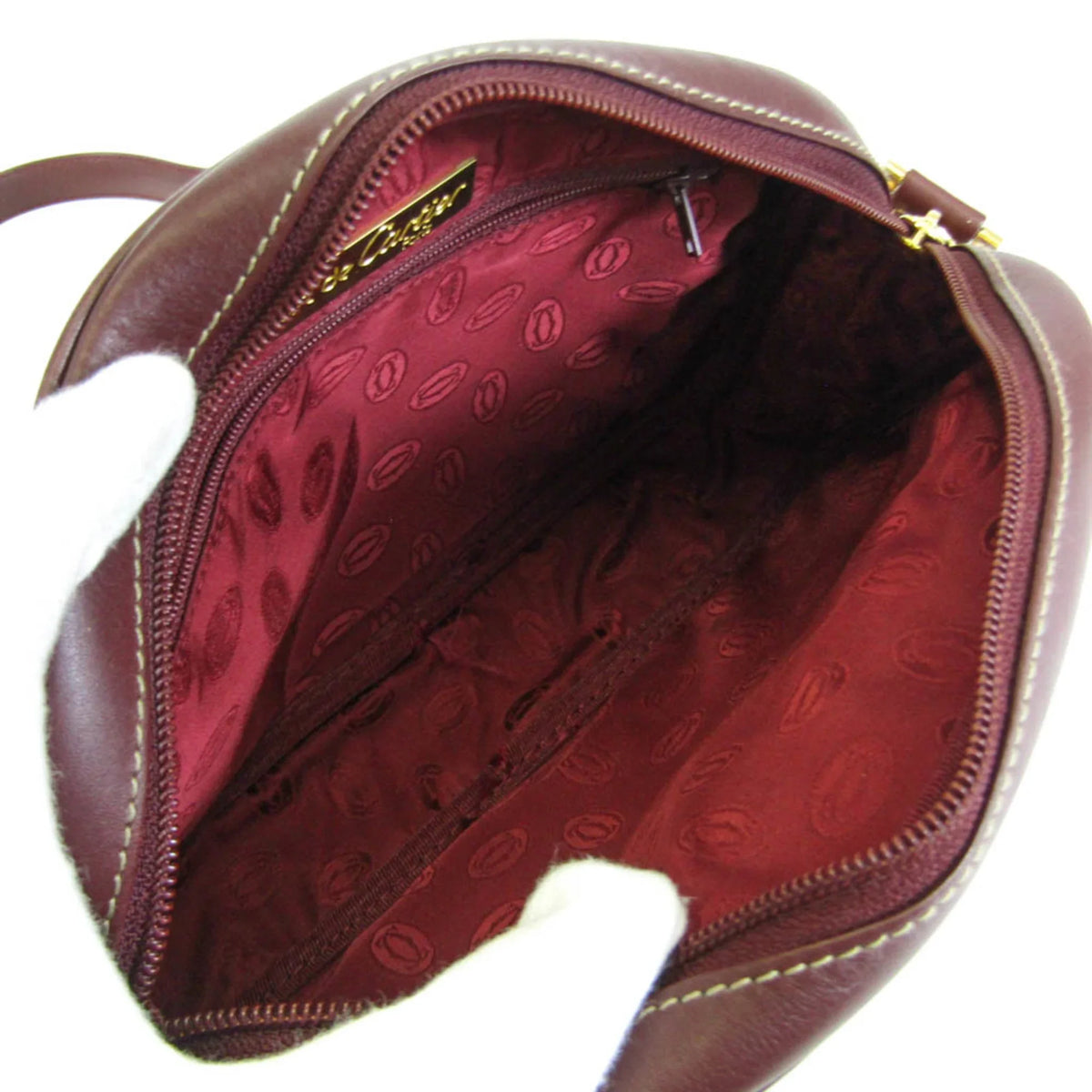 (Good) Leather Women's Bordeaux Must Bag Shoulder Cartier Pre-Owned