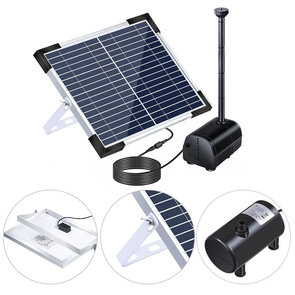 High Garden Decor and Efficient Water Eco Fountain, friendly Solar Pump